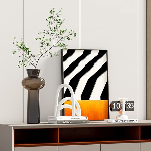 轻奢高档玄关入户摆件高级感客厅鞋柜隔断屏风柜小众艺术软装饰品