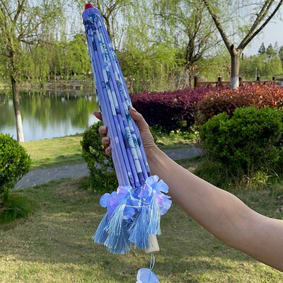古风花瓣流苏伞汉服拍照道具伞演出舞蹈走秀伞油纸伞Y手工梨花香