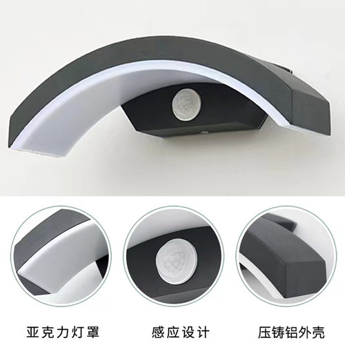 大门口防水壁灯轻奢装饰创意感应灯具别墅庭院阳台V外墙灯简约现