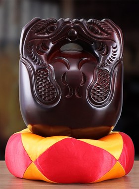 木鱼法器 敲打击乐器 桂柚木实木静心解压大号木雕道家佛门摆件