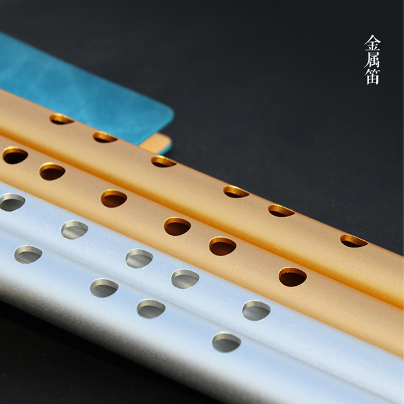 金属短笛无膜孔黑色笛子横笛古风初学成人入门演奏铝合金铁笛