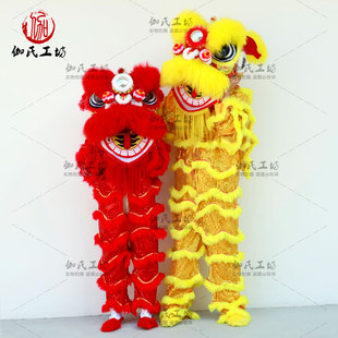 新款单人羊毛舞狮舞狮道具南狮醒狮服装道具舞狮子头单人表演狮头