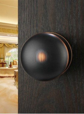 美式铜锁美式黑色球形锁室内门锁卧室房门锁欧式仿古浴室锁LP1239