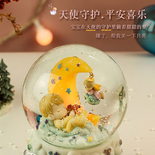 我的女孩水晶球八音盒生日礼物摆件千与千寻音乐盒女生月亮可发光