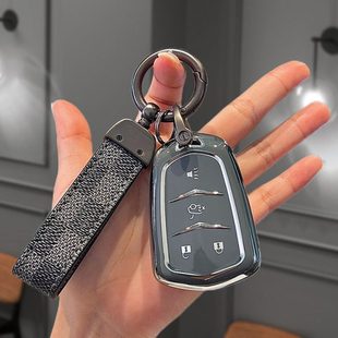 ct6 适用凯迪拉克xt5 atsl xt6 xts汽车钥匙套高档保护壳包扣 xt4