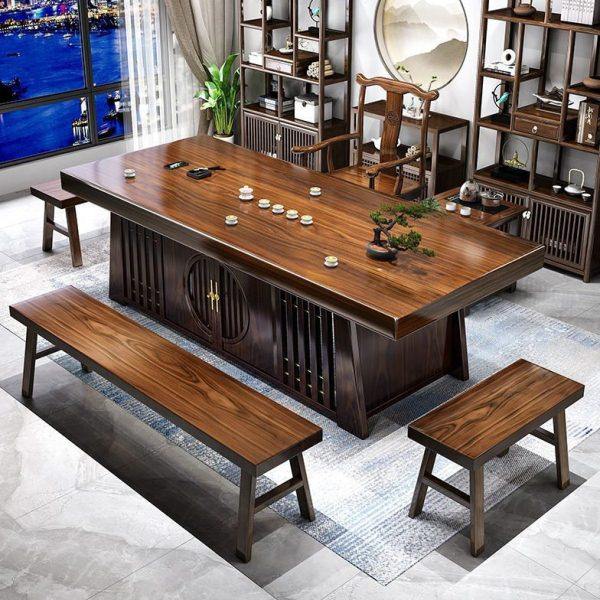 端实木大板茶桌一桌五椅现公家用茶台一体整套泡茶茶几全实木,商业/办公家具,茶台/茶桌,淘宝优惠券,粉丝福利购,淘宝优惠卷