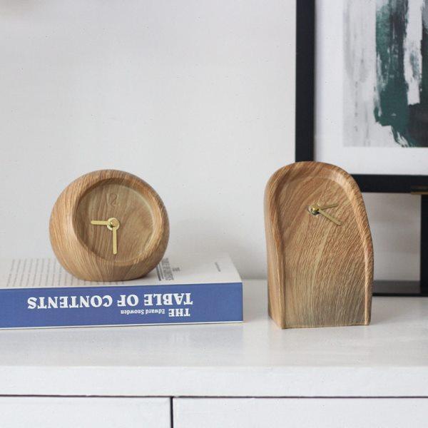 现简约北欧摆件座钟台钟创意木纹时钟客厅卧室样板间装饰品摆设,家居饰品,立钟/落地钟,淘宝优惠券,粉丝福利购,淘宝优惠卷