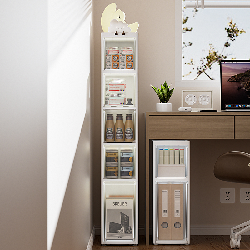 抽屉式收纳柜家用办公室A4文件储物柜桌下多层可移动X免安装置物