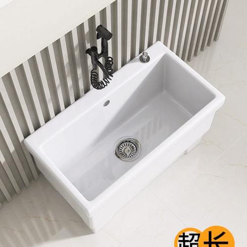 家用阳台拖把池卫生间陶瓷拖布池商用户外洗拖把池地盆长方形大号