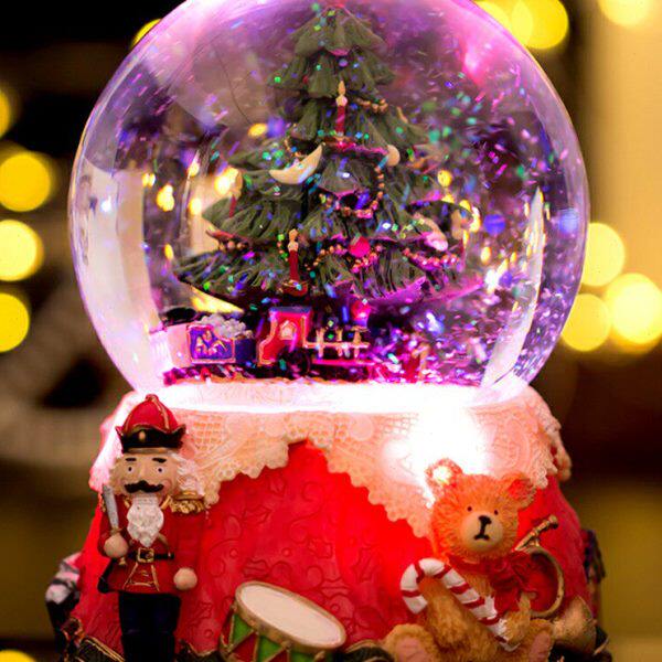 圣诞树梦幻水晶球音乐盒旋转小火车八音盒女生小孩圣诞节生日礼物