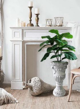 北欧风格复古罗马柱花缸花盆摆件 包邮 手工做旧花园杂货橱窗陈列