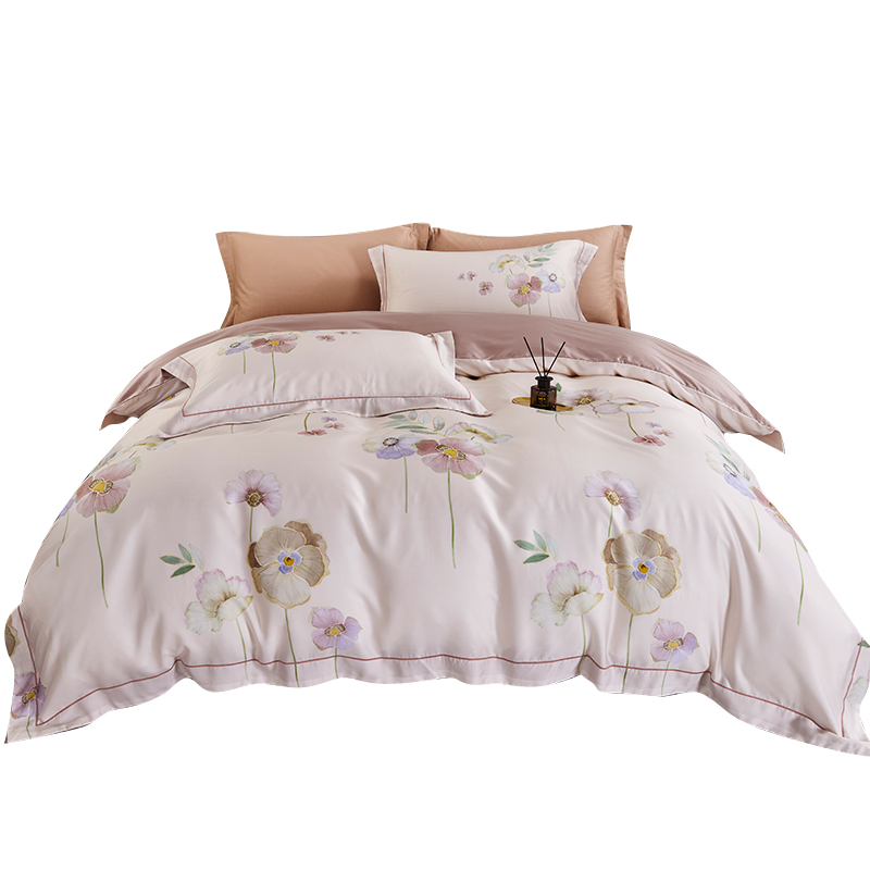 夏季100S天丝四件套1.8/2米床上用品轻奢高级感被套1.5床单床笠款