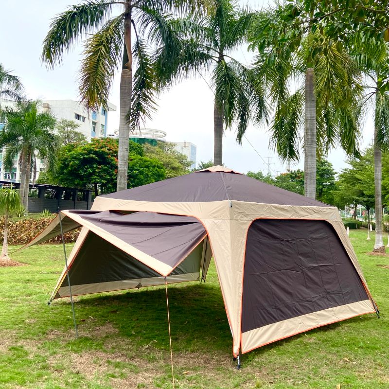 户外天幕帐篷防雨防晒涂银沙滩凉棚野外露营便携式折叠超大遮阳棚