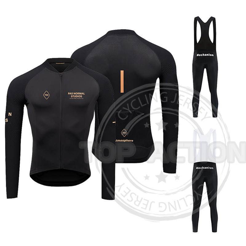 2023PAS秋季长袖自行车男骑行服公路赛车服装单车衣服套装牛奶丝