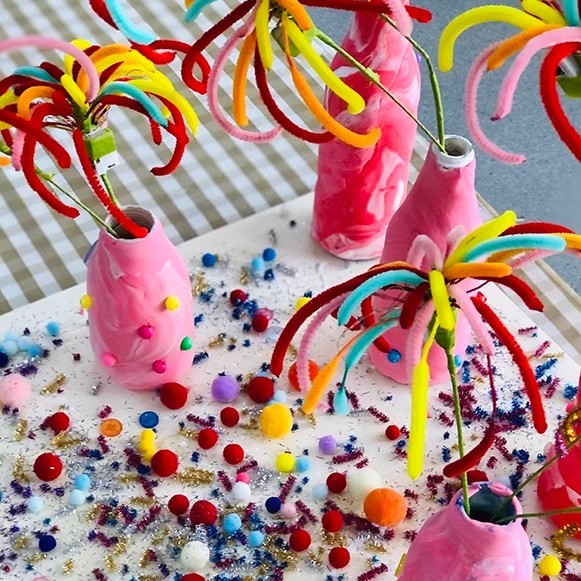 元旦节幼儿园彩色手工diy扭扭棒烟花材料包装饰用品创意节日装扮