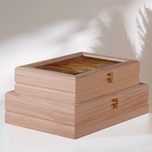 方形长方形天然环保松木盒子500克赤嘴胶北海胶鳘鱼胶250克包装盒