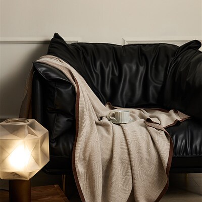 轻奢全棉b针织毯沙发毛毯床尾巾加厚男士披肩毯办公室午休毯子被