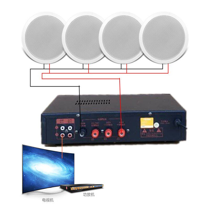 LES 小型定压定阻两用功放 背景音乐吸顶吊顶天花喇叭功放机设备