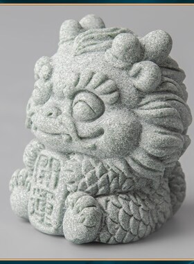 青砂石开运暴富兽新中式办公家居创意精品国潮桌面茶宠摆件