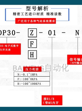 厂家现货高精度数显压力开关感测器真空正负压力表气压检测DP30F/