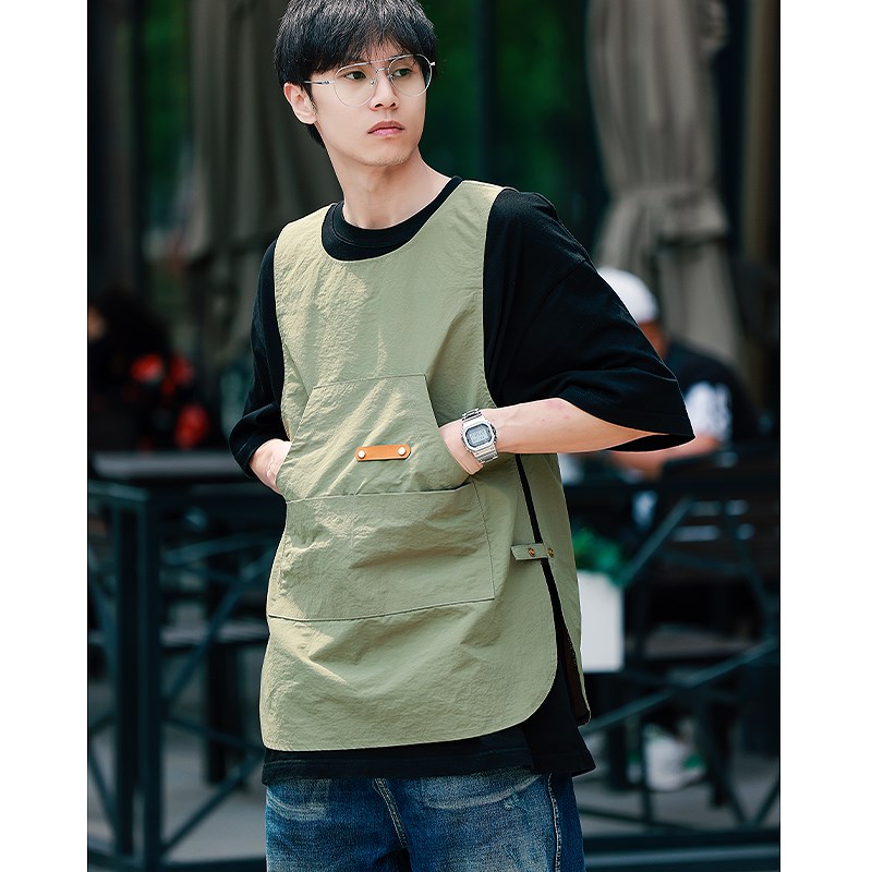 日式围裙餐饮专用防水防油男服务员工作服女咖啡店奶茶店罩衣马甲