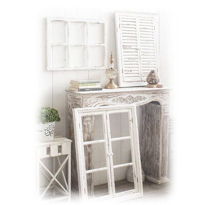 复古做旧假窗户装饰仿真实木窗户框花园背景墙挂件创意拍摄道具