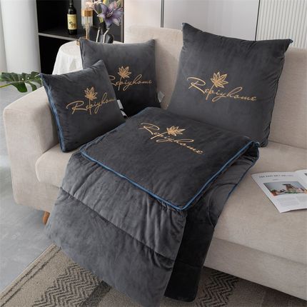 特厚婴儿绒多功能车载二合一折叠抱枕被子两用沙发办公室午睡被子