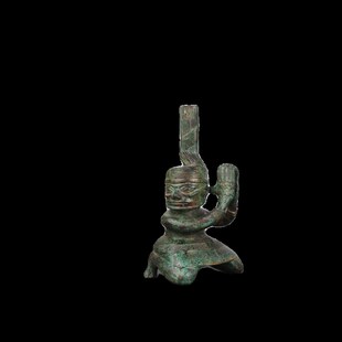 三星堆青铜器摆件 太阳鸟神树扶桑树纵目面具巫师立像 仿古工艺品