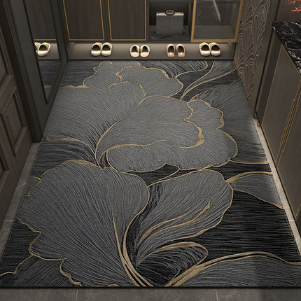 入户门地垫比利时绒新中式防滑地毯耐脏可裁剪门口玄关进门地垫