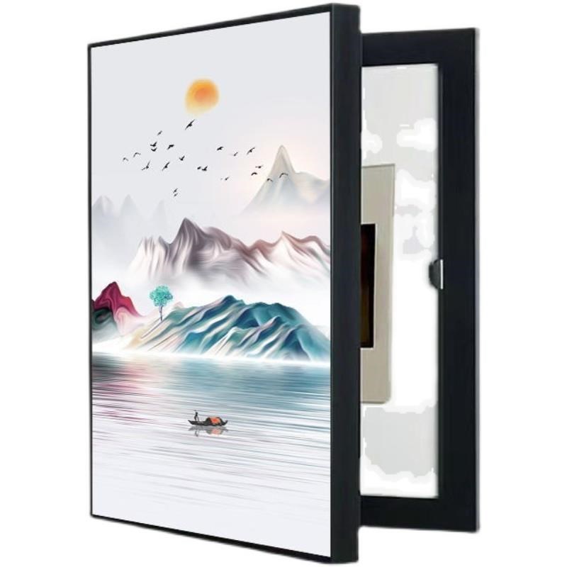 厂促电表箱装饰画盒竖款免遮打孔现代简约挡配电箱总电开关闸欧式