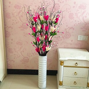 客厅落地假花叶脉干花仿真干枝插花高花瓶花大牡丹新房装饰摆设