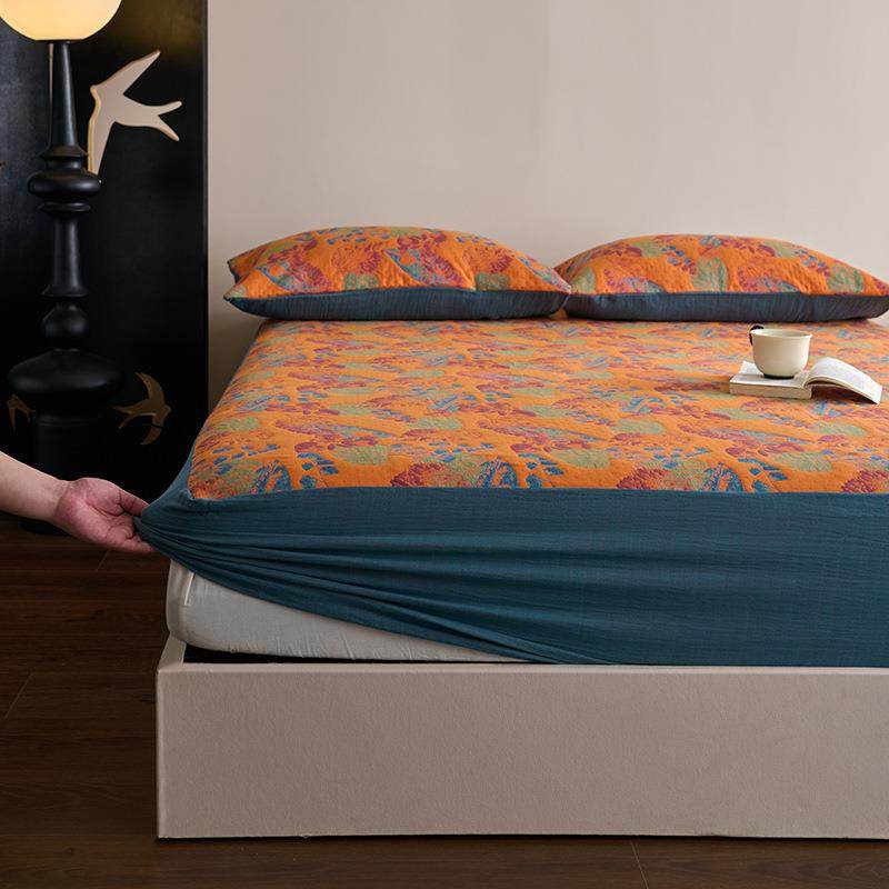 纯棉三层纱床笠全棉色织提花三层纱布床笠透气床垫套亲肤裸睡床罩,3C数码配件,其它配件,淘宝优惠券,粉丝福利购,淘宝优惠卷