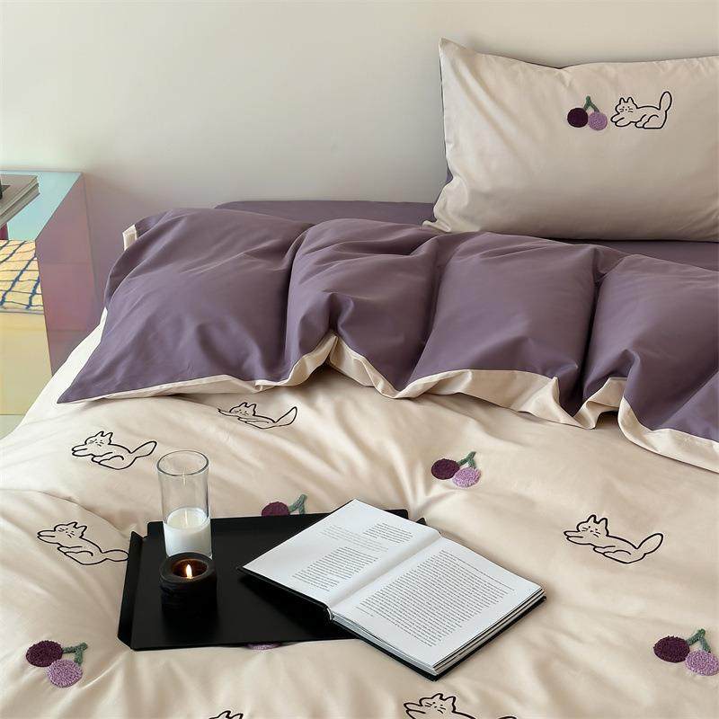 北欧简约100支全棉轻磨毛刺绣四件套婴儿棉撞色小狗小猫毛巾绣,自行车/骑行装备/零配件,更多零件/配件,淘宝优惠券,粉丝福利购,淘宝优惠卷