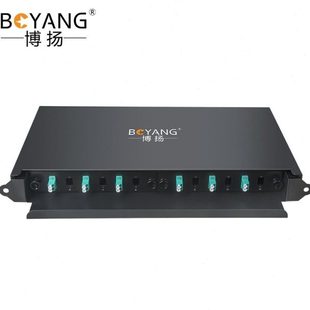 博扬 体LC万兆多模OM4双工12芯满配抽拉 6口12芯光纤配线架1U单元