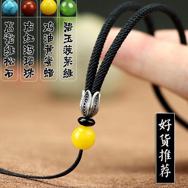 TIFOORR/递福蜜蜡吊坠挂绳 绿松石挂绳 南红吊坠绳可调节绳男女绳