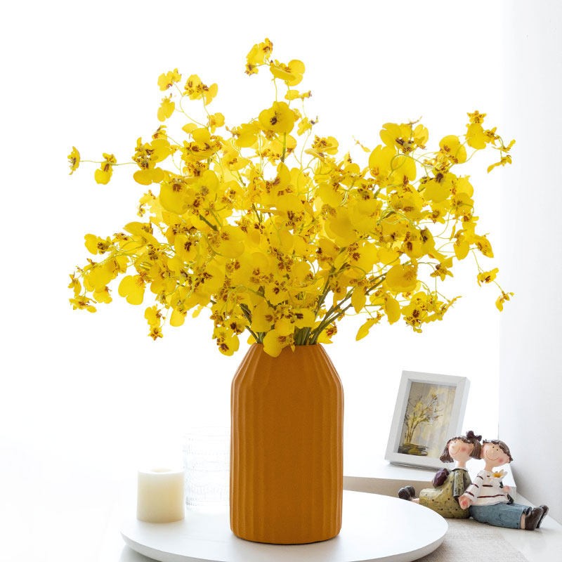 跳舞兰仿真花轻奢摆件高品质客厅餐桌电视柜摆设黄色迎春假花装饰,家居饰品,仿真花/假花,淘宝优惠券,粉丝福利购,淘宝优惠卷