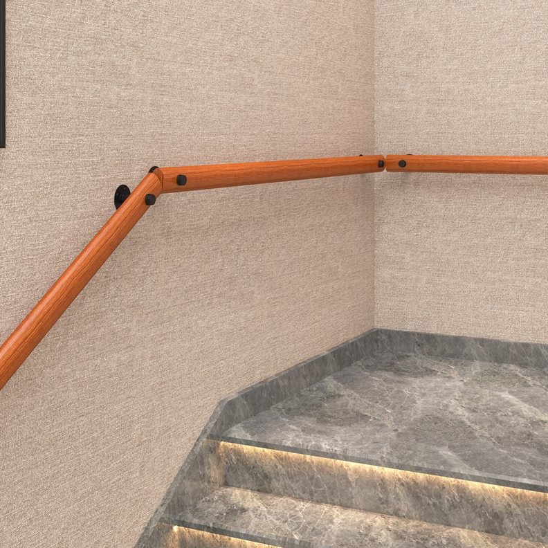 欧式实木靠墙楼梯扶手儿童老人防滑别墅幼儿园走廊通道栏杆木扶手