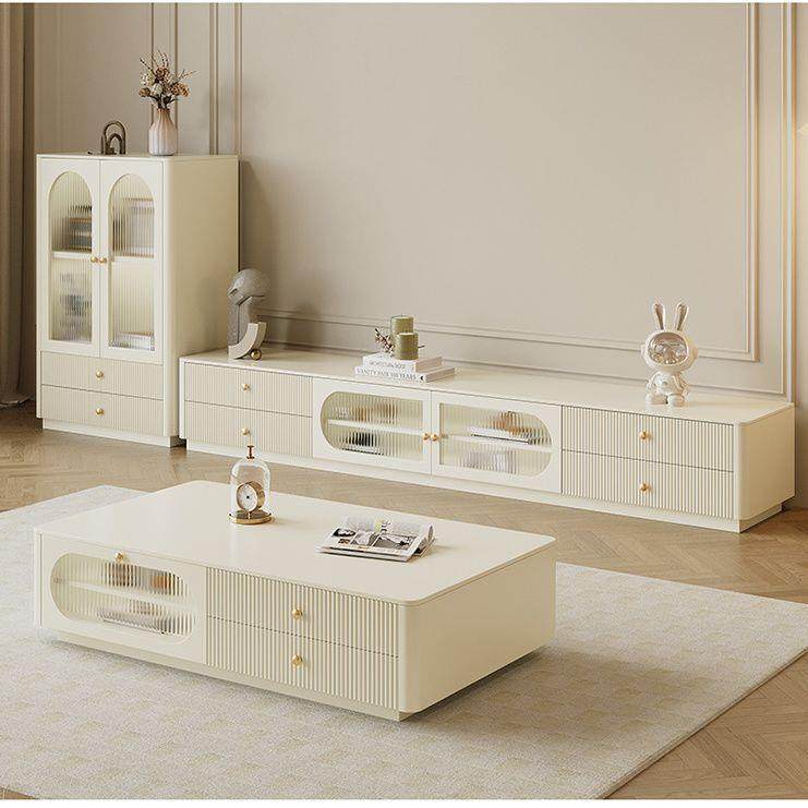 法式茶几电视柜组合奶油风客厅现代简约小户型实木落地白色地柜,特色手工艺,其他特色工艺品,淘宝优惠券,粉丝福利购,淘宝优惠卷