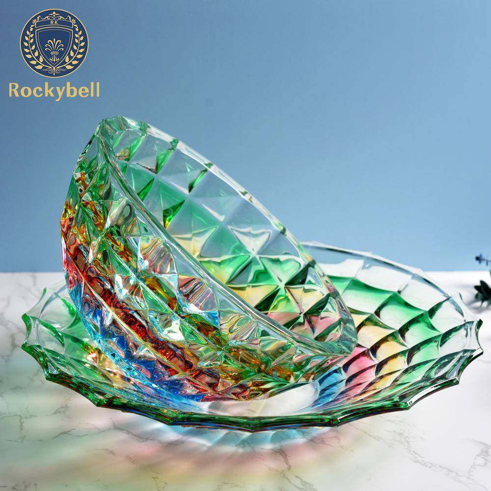 洛奇贝尔欧式七彩手工玻璃果盘客厅家居高颜值水果盘现货,特色手工艺,其他特色工艺品,淘宝优惠券,粉丝福利购,淘宝优惠卷