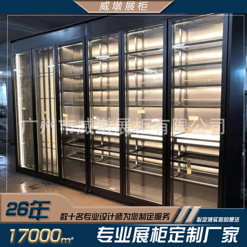 定制不锈钢智能带锁酒柜恒温家用商用轻奢落地玻璃 柜工厂展示柜