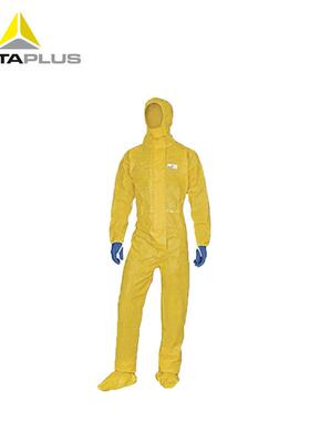 代尔塔406030连体服DT300黄色防化服防尘防化学液体喷溅防护服