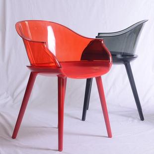 亚克力时尚 田园风艺术椅子扶手舒适稳固餐椅塞班椅透明PC椅