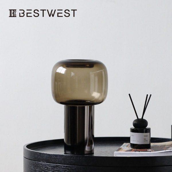 博西家居 玻璃花摆件客厅插花装饰品餐桌水培鲜花样板间轻奢,家居饰品,花瓶,淘宝优惠券,粉丝福利购,淘宝优惠卷