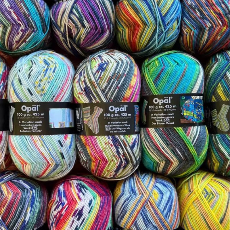Opal 进口袜纱编织袜毛线花线花色手编diy羊毛手编中粗袜子线