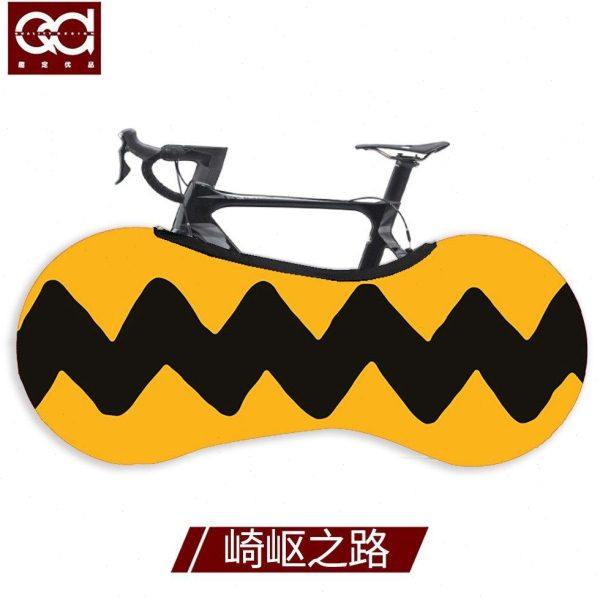 陈震同款公路自行车轮胎套崎岖之路图案自行车保护罩单车袋车轮套