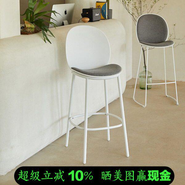 森川家具吧台椅现代简约高脚凳家用吧椅北欧酒吧椅靠背创意高脚椅