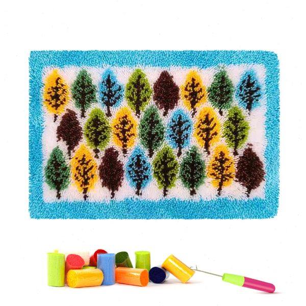 地毯挂毯手钩绣地毯绣段段绣毛线绣坐垫地垫树林60X40,居家布艺,挂毯/壁毯,淘宝优惠券,粉丝福利购,淘宝优惠卷