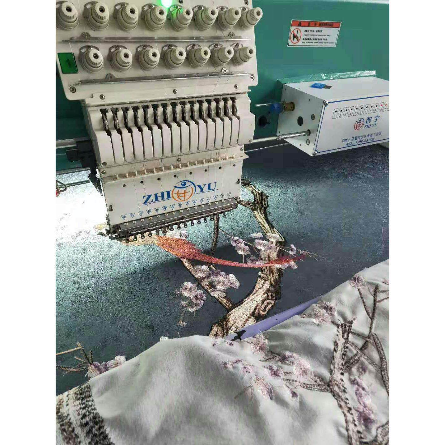墙布绣电视背景墙刺绣机大绣幅电脑全自动绣花机山水风景画绣花机