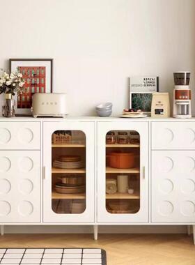 意式超薄极窄餐边柜墙边柜20cm中古风黑色床尾收纳柜柜子碗柜餐厅