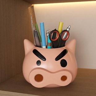 轻奢高级感肥嘟嘟左门卫笔筒收纳盒学生桌面办公室儿童男孩大容量